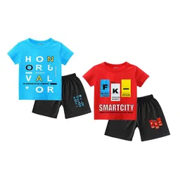 FRENCH KLEIDER Boys Printed T-shirt with Shorts-image-71
