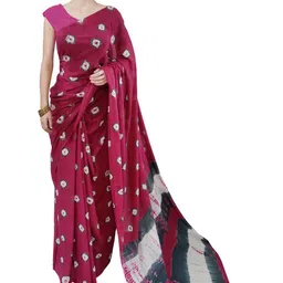 Dastkar Tie and Dye Pure Cotton Block Print Saree-picture-16