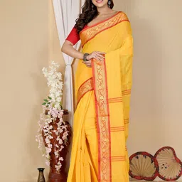 DipDiya Zari Pure Cotton Taant Saree-image-96