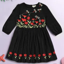 Bella Moda Girl Floral Embroidered Fit & Flare Dress-image-69