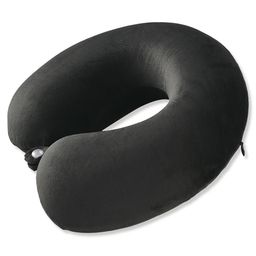 Kuber Industries Black Memory Foam Filled Polyester Travel Pillow-18
