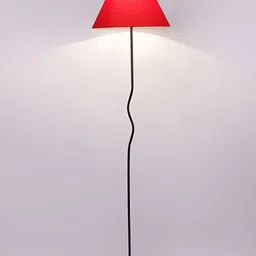Devansh Red & Black Frustum Floor Lamp With Shade image 2