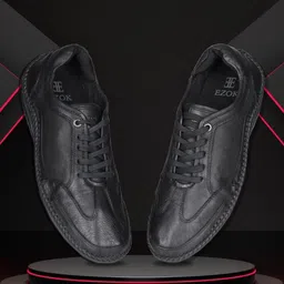 EZOK Men Leather Lace-Ups Sneakers-image-21
