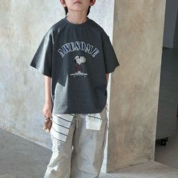 LULU & SKY Kids Typography Printed High Neck Applique Boxy T-shirt-image-68