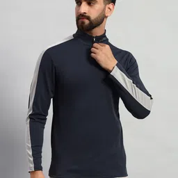 ATICX Men Brand Logo Striped High Neck Compression T-shirt-picture-4