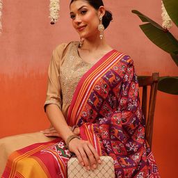 Silk Land Ethnic Motifs Printed Ikat Patola Mul Cotton Dupatta-picture-26
