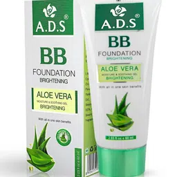 A.D.S Aloe Vera Professional BB Foundation & Sponge Beauty Blender Puff, 60gm Shade-02-13