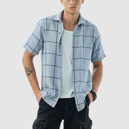 Snitch Men Slim Fit Grid Tattersall Checks Checked Casual Shirt-picture-31