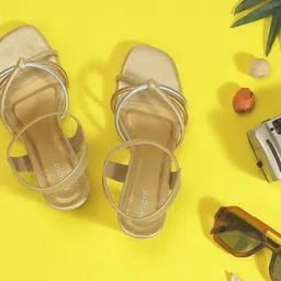Mochi Textured Block Sandal Heels-32