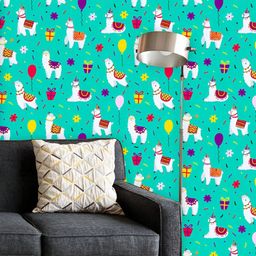 ArtzFolio Printed UV-Resistant Anti-Bacterial Lamas & Balloons Peel & Stick Wallpaper-image-58