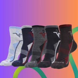 MJE Men Pack Of 5 Patterned Ankle Length Socks-16