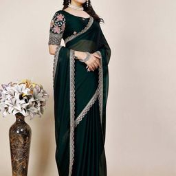 K 5 Fashion Embroidered Pure Chiffon Saree-picture-38