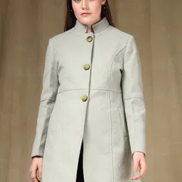 Thirty Threads Women Solid Mock Collar Over Coat-picture-46