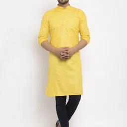 Kaifoo Band Collar Long Sleeves Straight Kurta-14