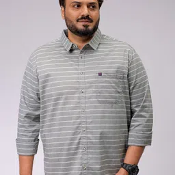 Hardsoda by The Indian Garage Co Men Horizontal Stripes Striped Casual Shirt-image-8