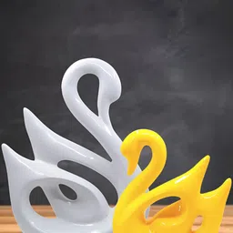 Aura Yellow & White 2 Pieces Swan Figurine Showpieces-image-41