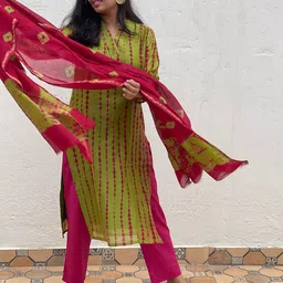 KALINI Women Printed Regular Kurta with Trousers & With Dupatta-picture-7