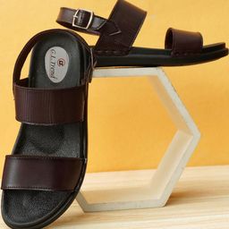 G L Trend Brown Leather Sandals-image-94