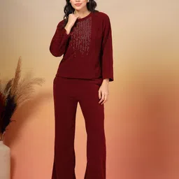 Juelle Self Designed Round Neck T-Shirt With Trousers Co-Ords Set-61