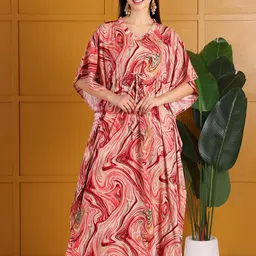 DARVI Printed Kaftan Maxi Dress-image-40