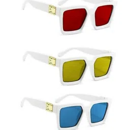 UV Protection, Polarized, Mirrored Rectangular Sunglasses (Free Size)-picture-20