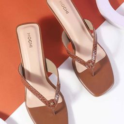 Mochi Women Colourblocked Open Toe Kitten Heel Sandals-49