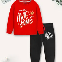 YK X Trampoline Boys Graphic Printed Round Neck T-Shirt With Jogger-image-47