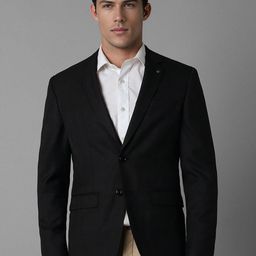 Louis Philippe Checked Slim Fit Single-Breasted Formal Blazer-picture-30