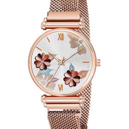 CSAMON Women Embellished Bracelet Style Straps Analogue Watch C34RG RED Fosil RG M-image-9
