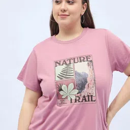 DressBerry Curve Women Graphic Printed Round Neck Cotton Relaxed Fit T-shirt-image-75