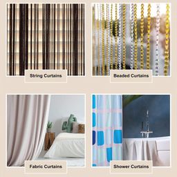 GM Pink & White Set of 2 Room Darkening Door Curtain image 3