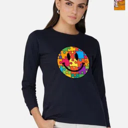 Metronaut Women 2 Printed Bio Finish Applique T-shirt-picture-1