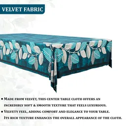 Myntra Elegant Homes Blue Geometric Printed 4-Seater Table Cover image 3