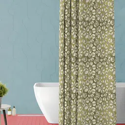 ArtzFolio Olive Green & Beige Printed Waterproof Shower Curtain-23