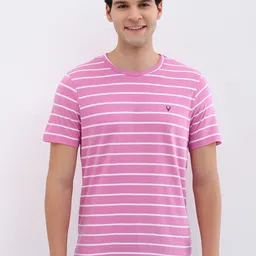Allen Solly Men Striped Round Neck Cotton T-shirt-image-77