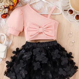 FREE BIRDS Girls One Shoulder Top With Skirt-image-41