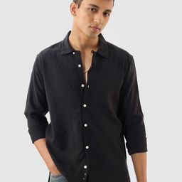 Snitch Men Black Solid Shirt-image-107