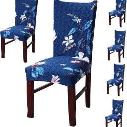 Polyester Printed Chair Cover Stretch Removable Chair Cover-Pack Of 6 Polyester Printed Chair Cover Stretch Removable Chair Cover-Pack Of 6 Sofa Fabric-25