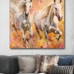 Aura Brown & White Animal Printed Canvas Wall Art-image-93