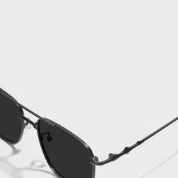 SAM & MARSHALL Unisex Square Sunglasses with UV Protected Lens BRIAN_MATTE_BLACK_2941 image 4