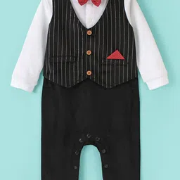 Mark & Mia Infant Boys Striped Rompers With Waistcoat & Bow-picture-23