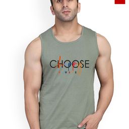 SLOWLORIS Pack Of 2 Printed Combed Cotton Gym Vests VSL26 CMB(CHS LGTGREEN)(ADV R-picture-14