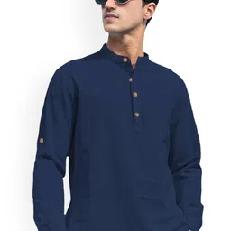 TrendiVastra Mandarin Collar Cotton Short Kurta-picture-46