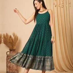 Globus Ethnic Printed Fit & Flare Maxi Ethnic Dress-image-92