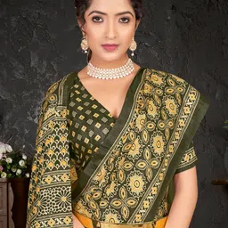 Mitera Ajrak Block Block Print Saree image 2