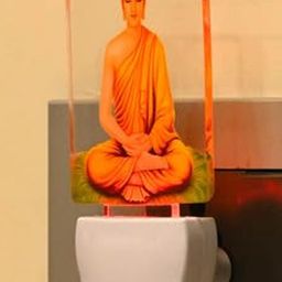 SOMIL Green & Yellow Buddha Printed Glass Rectangle Shaped Wall Lamp-image-25