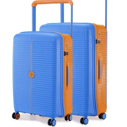 Nasher Miles Unisex Dubai Polypropylene Set of 2 M/L Blue Orange Trolley Bags (65-75 cm)-image-57
