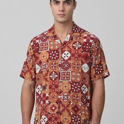 Mufti Men Cuban Collar Ethnic Motifs Printed Relaxed Fit Casual Shirt-image-44