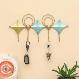 vedas Mystic Indiana Blue & Brown U-Hiral Star Wall Hook-58