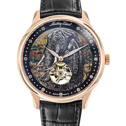 Mathey-Tissot Men Printed Dial & Leather Straps Analogue Automatic Watch MC1886PEL-image-29
